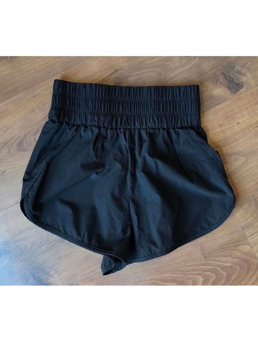 SHEIN Black High-Waisted Flowy Athletic Running Shorts, Women's Size Small
